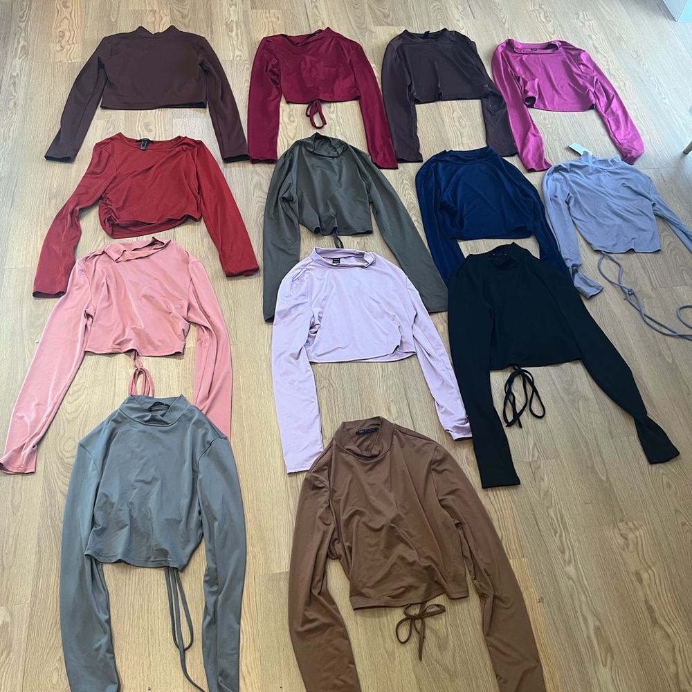 Shein Long sleeve crop top bundle